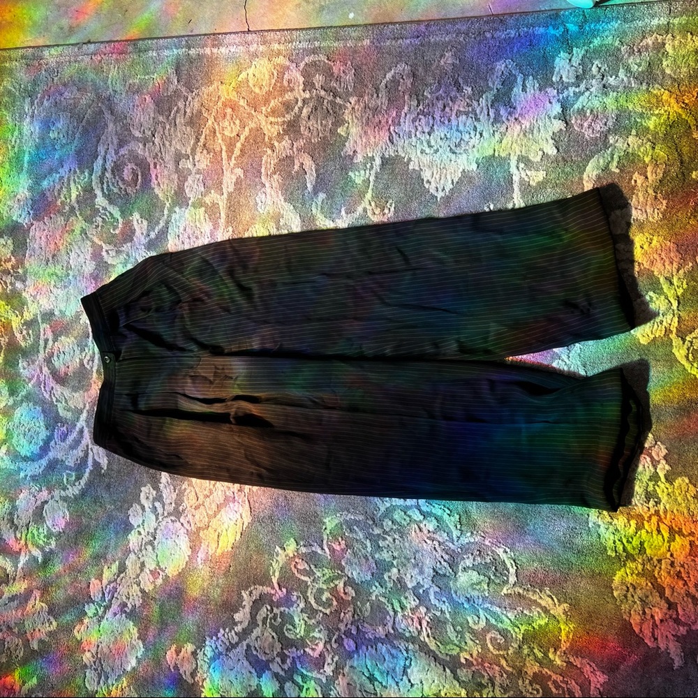 Striped black slacks